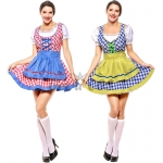 German traditional Munich Beer Costumes Blue-green Stage Style