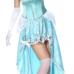 Women Halloween Costumes Blue Princess Dress