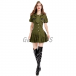 Army Green Policewoman Adult Costume