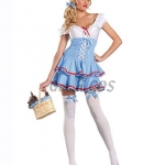 Women Halloween Costumes Blue Maid Skirt