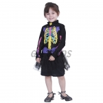 Kids Halloween Costumes Colorful Skull Dress