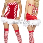 Sexy Halloween Costumes Hip-hop Christmas Stripe Dress
