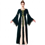 Medieval Dark Green Aristocratic Palace Women Costume
