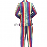 Funny Halloween Costumes Rainbow Retro Three-piece Suit