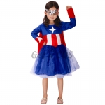 Captain America Cosplay Costume Girls Dress