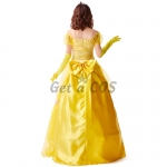 Women Halloween Costumes Yellow Fairy Court Dress Vintage Style