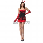 Devil Halloween Costumes Sexy Tube Top Dress