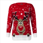 Christmas Sweater Red Elk Pattern