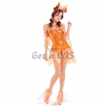 Halloween Mermaid Costume Sexy Goldfish Dress