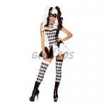 Women Halloween Costumes Black And White Clown Clothes