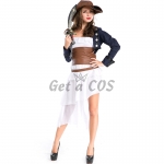 Adult Women Halloween Pirate Costumes Irregular Girdle Waist Style