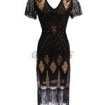 80s Costumes Sequined Fringe Dress