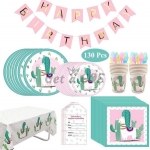 Birthdays Decoration Alpaca Pattern Tableware Kit