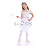 Girls Halloween Costumes White Angel Princess Dress