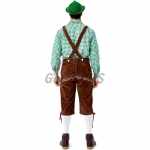 Adult German Oktoberfest Costumes Plaid Shirt Bib Short Embroidery Style