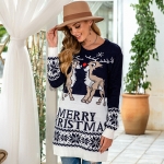 Christmas Sweater Elks Print Pattern