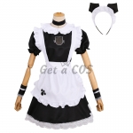 Maid Costumes Cat Open Chest Shape