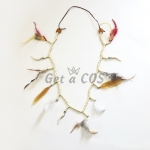 Halloween Decorations Savage Feather Ivory Necklace
