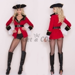 Sexy Women Halloween Caribbean Pirates Costumes Red Knight Style