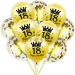 Birthday Balloons Gold Transparent Sequins