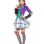 Women Halloween Costumes Circus Clown Dress