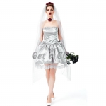 Women Scary Halloween Costumes Adult Ghost Bride Dress