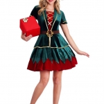 Halloween Costumes Elf Red And Green Christmas Dress