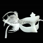 Halloween Mask Masquerade Painted Feather