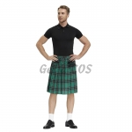 Unisex Pleated High Waist Skirt Plaid Skirt