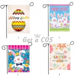Easter Decorations Rabbit Pattern Linen Flags