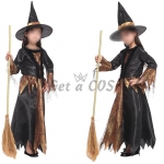 Witch Costume Kids Black Gold Magic