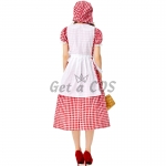 Halloween Costumes Red And White Plaid Lace Beer Dress