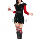 Women Halloween Costumes Christmas Elf Long Sleeve Dress