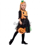 Pumpkin Costumes Black Colorful Dress