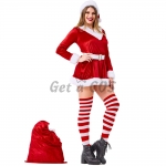Christmas Costumes Santa Claus V-neck Dress