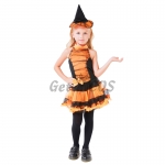 Witch Costume Kids Elegant Orange Skirt