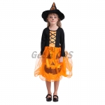 Witch Halloween Costumes Pumpkin Glow Dress