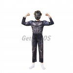 Superhero Black Panther Muscle with Mask Kids Costume