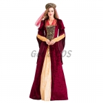 Arabian Costumes Retro Palace Wine Red Dress