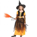 Witch Costume Kids Orange Black Dress