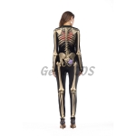 Scary Halloween Costumes Skeleton Rose Jumpsuit