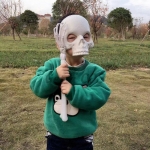 Halloween Mask Horror Hand Held Skeleton