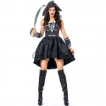 Women Halloween Pirate Costume Navigator Pirate Captain Dress
