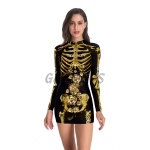 Scary Halloween Costumes Skull Bag Hip Tight Dress