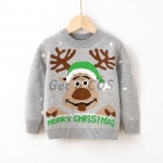 Christmas Sweater Elk Print Pattern Girl