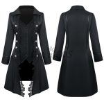 Women Halloween Costumes Medieval Three Breasted Coat