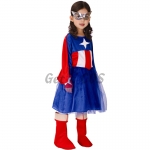 Captain America Cosplay Costume Girls Dress