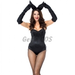 Sexy Bunny Costumes Black Tight Bunny Dress Animal Play Style