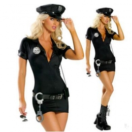 Sexy Halloween Costumes Black Police Uniform