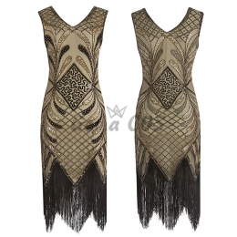 Women Halloween Costumes Beaded Decoration Dress